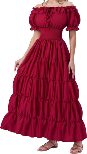 Vestido Disfraz Renacimiento Mujer Medieval Química Pirata Campesino Top Irlandés XL