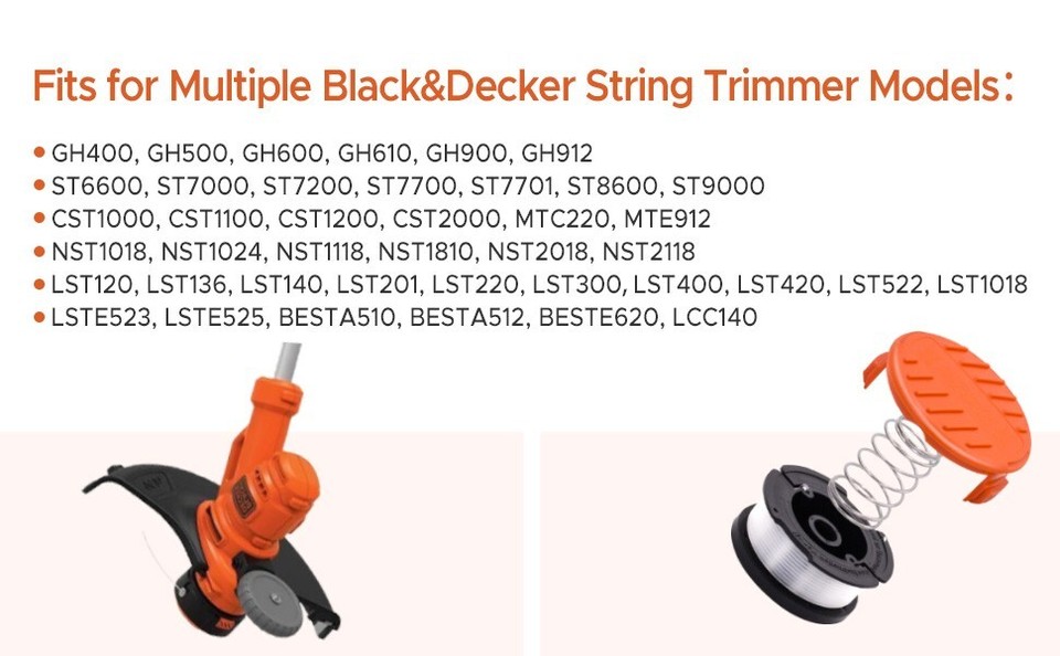 Weed Eater Wacker String 0.065 Trimmer line Spool,Autofeed Black and ...