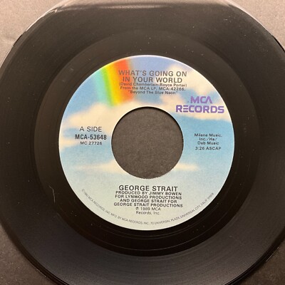 George Strait, What's Going On In Your World / Let's Get Down 7'' 45rpm, Vinyl NM
