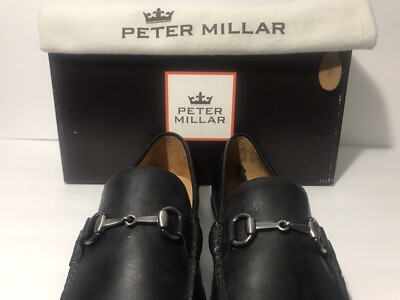 Peter Millar MC00F40 Mens Black Leather Moc Toe Horse Bit Loafers  Size US 8.5 M PETER MILLAR MEN HORSE BIT LOAFERS SHOES BLACK SIZE 8-8.5  main image 3