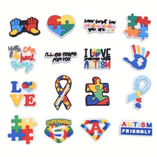 HUSEEL 16pcs Autism Shoe Charms