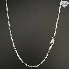 Italian 925 Solid Sterling Silver 1.3mm Box Link Chain Necklace Men And Women