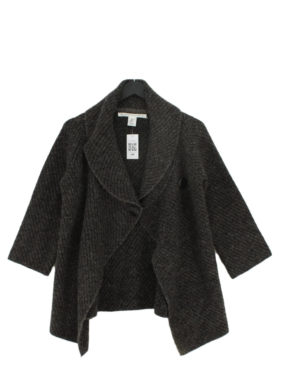 Max Studio Women s Cardigan S Grey 100 Other Collared Cardigan eBay