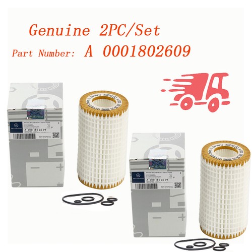Pair Genuine Engine Oil Filter Kit For MercedesBenz C300 OEM