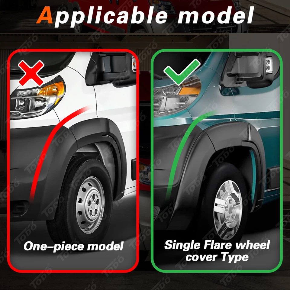 For 14-18 Ram Promaster 1500-3500 Front Bumper Side Cover W/Flare Driver Side - Imagem 4 de 4