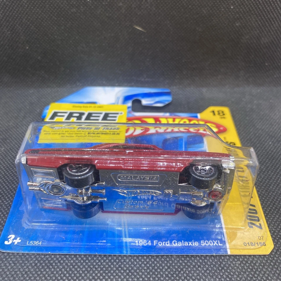 Hot Wheels 2007 #18 New Models Red 1964 Ford Galaxie 500XL Short Card - Image 4 of 4