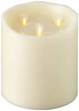 Raz Imports 6"X6" Moving Flame Triflame Candle - Flameless Lighting Accent and D