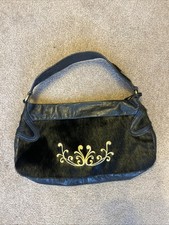 Borsa NICOLI pelle nera pelo di cavallo pelliccia dipinta a mano italiana tote bag made in Italy