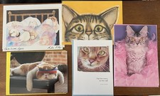 Vintage Greeting Card Lot Unused Cats Birthday Get Well USA Mixed W/ Envelopes