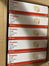 Staples 3-tab File Folders Legal 500 Count Manila st56680 100 Per Box X 5