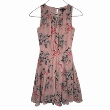 WHBM Floral Soft A-Line Dress in Pink Florals Thin Strap Womens Size 0