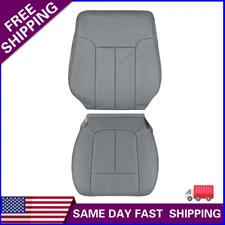 For 2009-2014 Ford F150 Lariat Bottom & Lean Back Leather Seat Cover Steel Gray