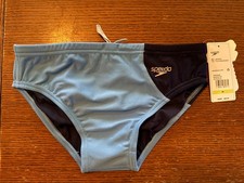Speedo Eco Endurance Brief 30 Azure Blue Two-Tone Swimsuit NWT