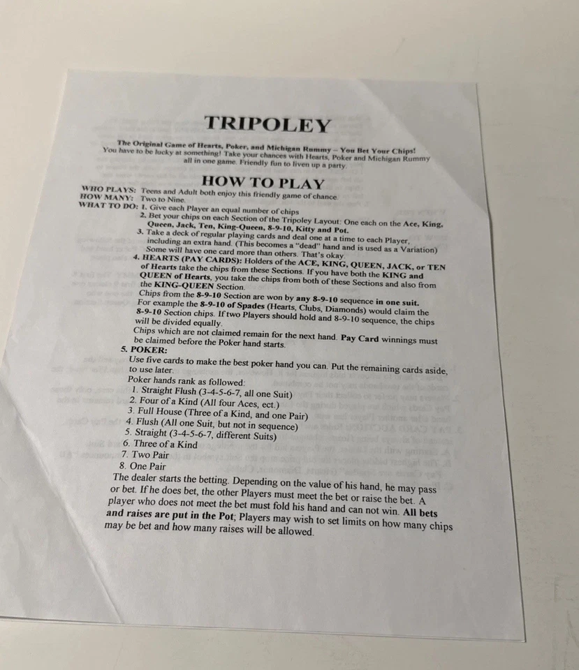 Vintage Tripoley Players Edition Game by Cadaco - 1989 Edition - Complete! - Image 3 of 4
