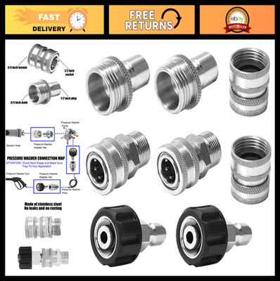 Ultimate Pressure Washer Adapter Set - Stainless Steel Quick Disconnect Kit, M22