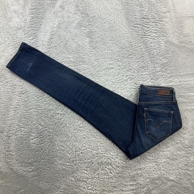Levi s Damen Jeans W28 L34 Blau Classic Rise Slim Stretch Denim Vintage Demi
