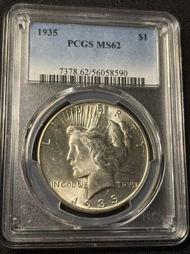 1935 Peace Silver Dollar - PCGS MS 62