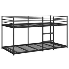 Bunk Bed without Mattress Bed Frame Loft Bed Home Bedstead Black Steel vidaXL