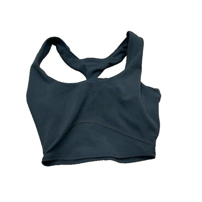 L Space Active Womens Push It Sports Bra Scoop Neck Strappy Back Black Size S