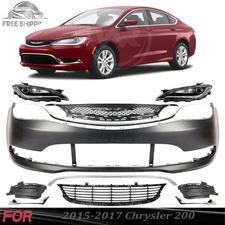 Front Bumper Cover Fascia & Grille Assembly Kit For 2015-2017 Chrysler 200