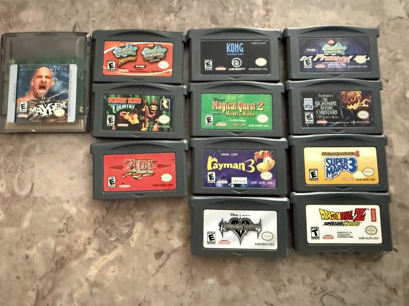 Nintendo Game Boy Advance GBA Game Lot, Mario, Donkey Kong, Kingdom Hearts Etc!