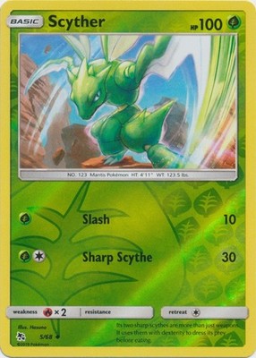 Pokemon TCG Scyther 5/68 Reverse Holo Uncommon Hidden Fates Lightly Played
