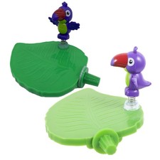 2pcs Parrot Platform Perch: Leaf Shape Plastic Stand Toy For Small Birds -