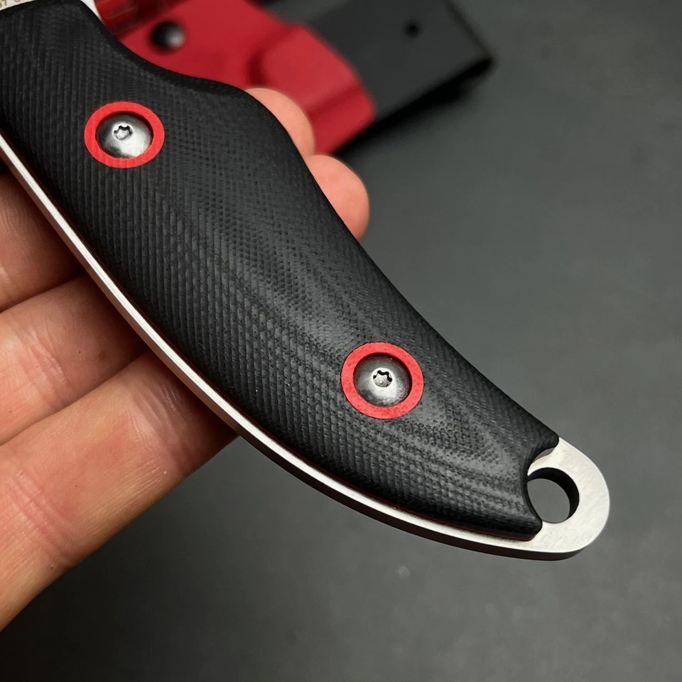 Нож шейный Rough Rider черный и красный G10 с ручкой накладной монтаж фиксированное лезвие с ножнами - Изображение 4 из 4