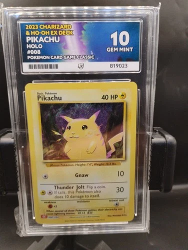 Pokémon TCG Pikachu Classic Collection Holo Card 008/034 Ace Grading 10 Gem Mint