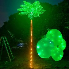 9 Ft 10" Lighted Palm Tree LED Lights Indoor Outdoor Garden Patio Porch Decor