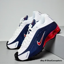 Nike Shox R4 Shoes Midnight Navy Gym Red White HQ1988-400 Men's Sizes NEW