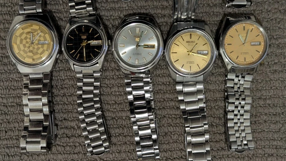 10x Original Seiko 5 Watches Automatic 17/21 Jewels For Repair /Parts Japan Made - image 3 of 4