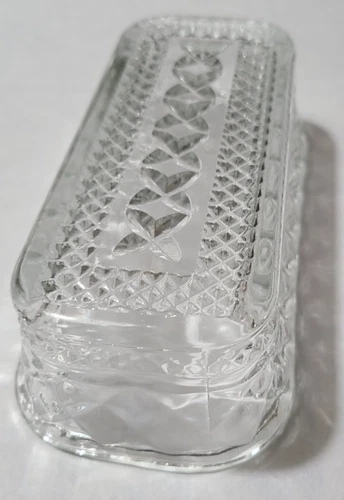 Vintage Anchor Hocking Wexford Clear Glass Butter Dish Lid REPLACEMENT LID ONLY