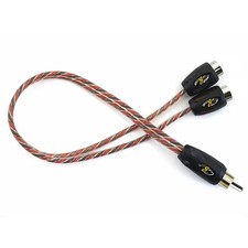 STINGER SI42YF 2-FEMALE 1-MALE Y ADAPTER TWISTED PAIR RCA INTERCONNECT CABLE