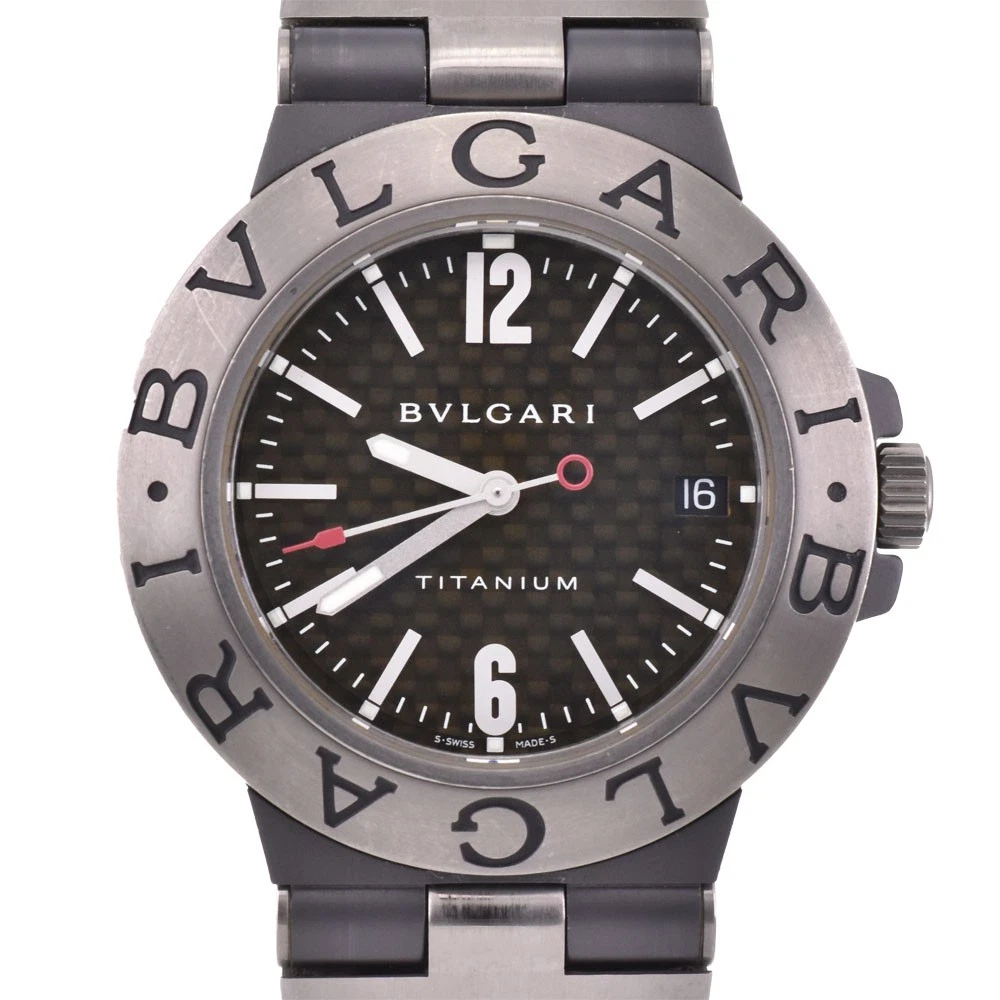 with paper BVLGARI Diagono TI38TA Date Titanium/Rubber Automatic Men's O#143468