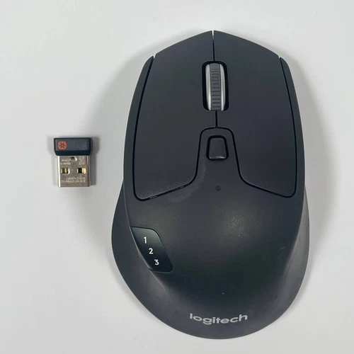 Logitech M720 Triathlon Multi-Device Wireless Mouse, Bluetooth, USB Unifying