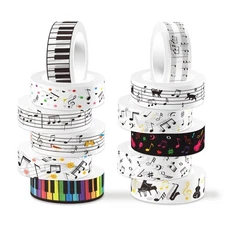 Musical Note Washi Tape Set 12 Rolls, Music Instrument Themed DIY Decorative ...