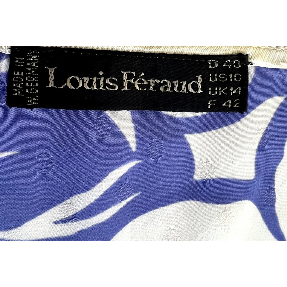 LOUIS Féraud Mujer 10 2 Piezas Top Falda Plisada Floral Azul Blanco Náutica De Colección Foto 2 de 4