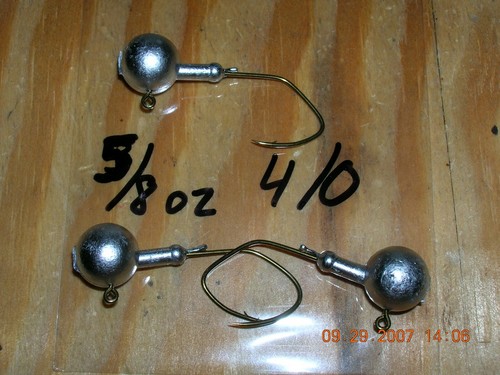 25 5/8oz Round Head Jigs Ganchos de bronce para la hoz 2/0 3/0 o 4/0 que elijas - Imagen 2 de 4