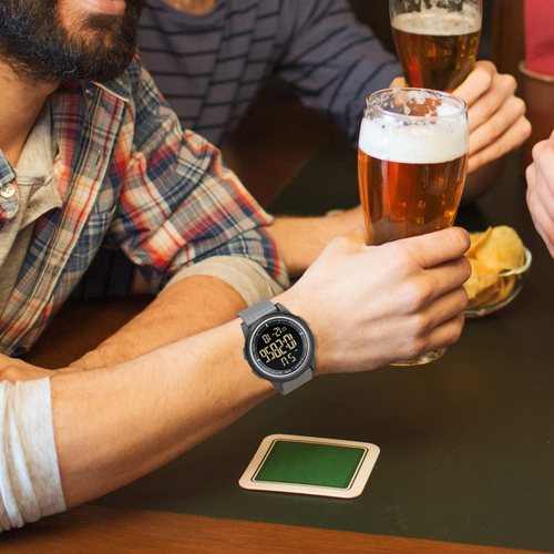 Ultra-Thin Minimalist Sports Waterproof Digital Watches Men with Wide-Angle Disp - Picture 7 of 12