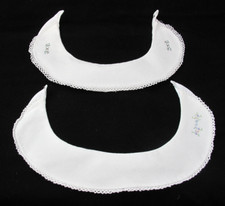 Lot Of 2 Little Girl Vintage Snap On Collar White embroidered