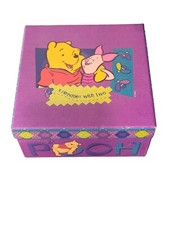 Vintage Winnie the Pooh "Friendlier with Two" Storage Box 7 1/2"