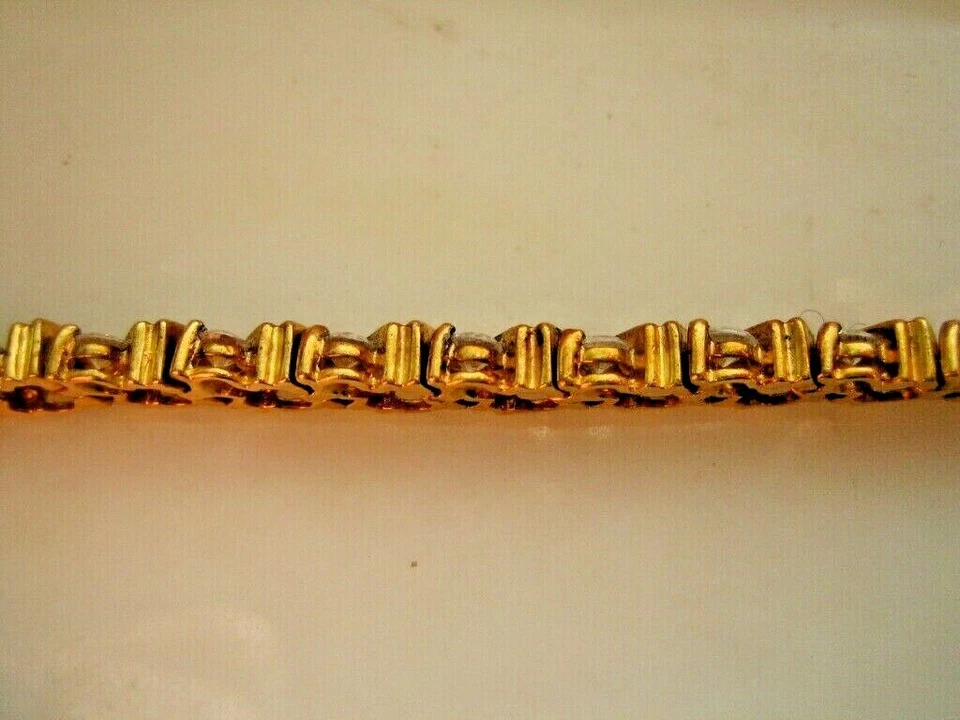 RAREZAS BRAZALETE TENIS PLATA ESTERLINA CIRCONITAS CÚBICAS CHAPADO EN ORO V Foto 3 de 4