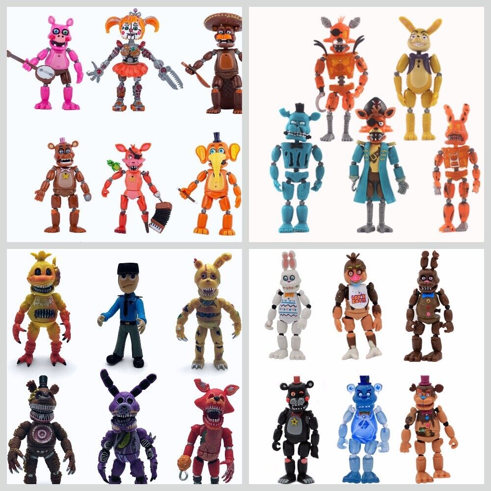 6 Pcs/Set Five Night At Freddy Anime Figure Fnaf Bear Action Figure Pvc  Model Freddy Toys For Children Gifts