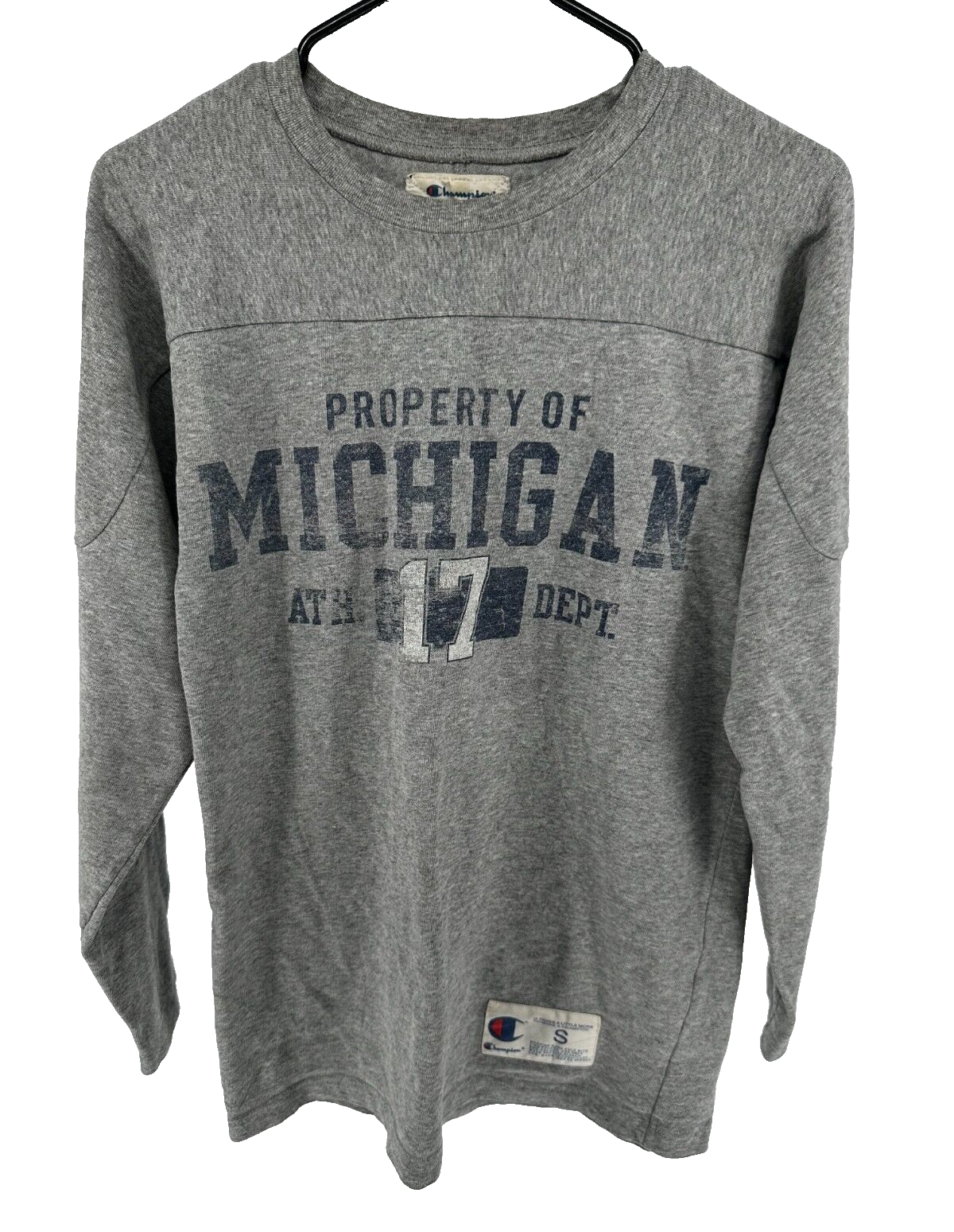 Champion Michigan University Crewneck Sweatshirt Gray Men's Small
