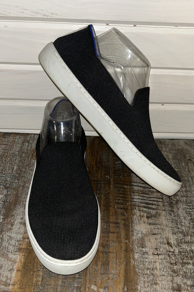 Rothys Sz 10 The Original Slip On Sneaker Black Solid Knit  display picture 1