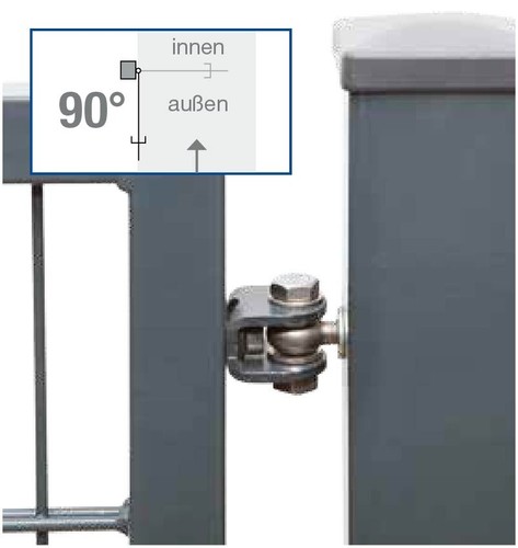 Gartentor Drehflügeltor 2 flg. Rohrrahmentor H:160cm B:196cm verzinkt Doppelstab - Bild 6 von 12