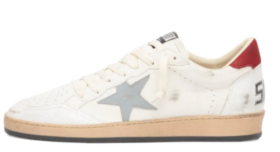Golden Goose Men Ball Star Sneakers White Red Gray NIB Auth