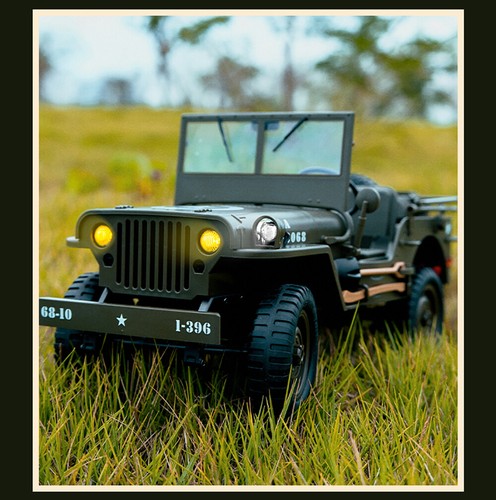 RC C8815 1/10 Jeep Military Car 2.4GHZ 4WD Off-Road Rubber Tires With Lights Car - Picture 18 of 30