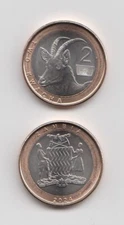 ZAMBIA : New 2 Kwacha bimetalic coin 2025 issue in MINT condition